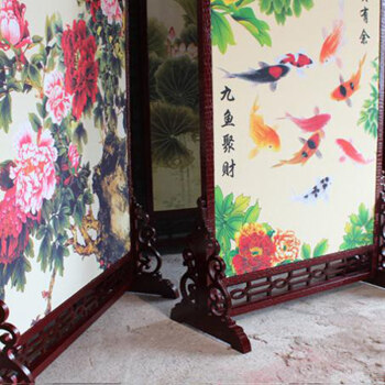 
                                        私人定制 中式镂空雕花屏风 玄关办公室隔断 摄影  木质双面 1-1 180*180cm                