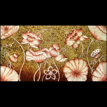 泰国 莲花图案金箔画 泰式装修书房客厅装饰画 无框画08