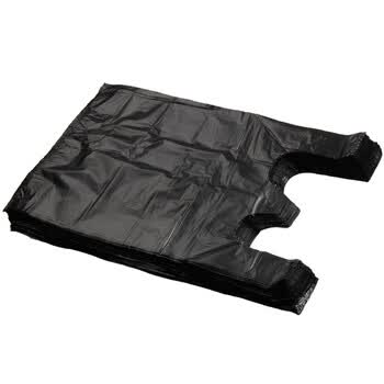 京惠思创背心垃圾袋黑色32*55cm*100只双面4.2丝中号加厚办公家用垃圾袋
