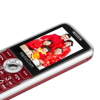 HelloCom Z213 电信2G 直板老人手机 红色