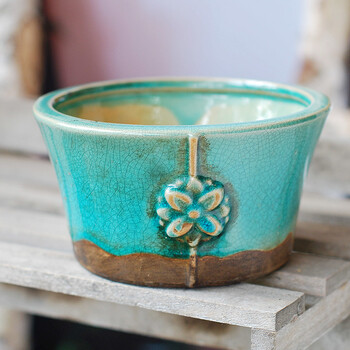 多肉花盆套装 矮款四叶草花盆_现价-1元