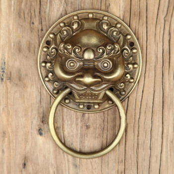 顺通礼坊 中式仿古门环铜拉手铜兽头 大门环狮子头铜门环铜 门环拉手