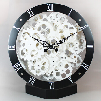 创意齿轮钟表 艺术简约机械机芯钟客厅卧室家居装饰摆件 座钟