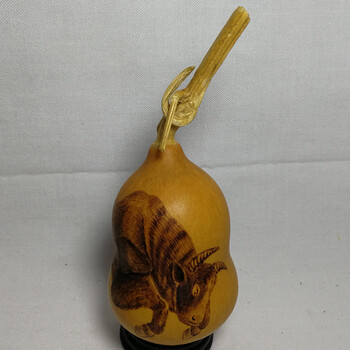 【非遗原创】生肖牛葫芦把件 葫芦烙画 手工制作 收藏佳品