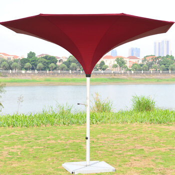 5米圆形遮阳伞广场旅游区喇叭伞 枣红色 直径3米