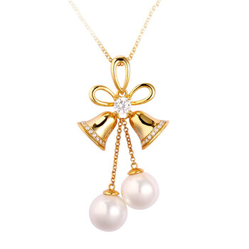 维艺坊925银毛衣链长款时尚简约铃铛银饰品女款挂件 金色