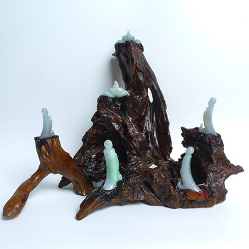 冰芝玉翡翠珠宝 万佛朝宗摆件 133.30g