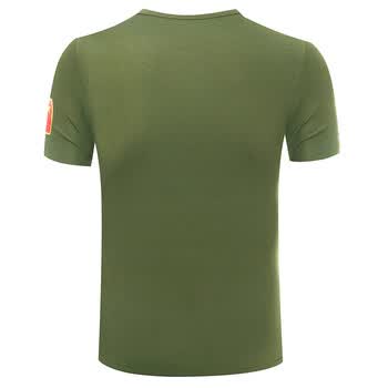 军迷战狼2同款服饰特种兵t恤紧身弹力打底衫 军绿色圆领国土 2xl/150