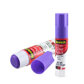 3M 胶棒 4支装 固体胶/固体胶棒/固体胶水 思高 PVP 办公用品学习文具COS遮眉 胶棒紫色变色 6115