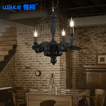 惟柯(wake)工业怀旧简约欧式餐厅吧台美式复古乡村吊灯WD997 吊灯
