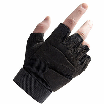 运动战术骑行 鹰爪款战术半指手套 黑色