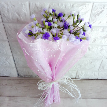 纸藤 纸艺花 diy材料 绵纸满天星材料包 手工礼物 节日礼品a 紫色材料