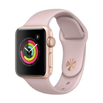 Apple Watch Series 3智能手表（GPS款 38毫米 金色铝金属表壳 粉砂色运动型表带 MQKW2CH/A）