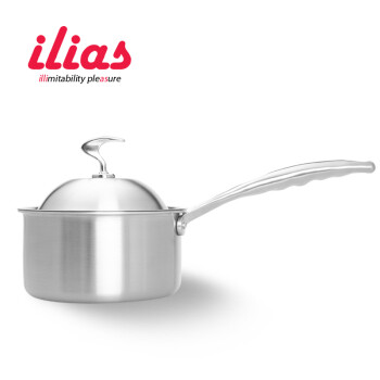 
                                        伊利亚斯（iLias）奶锅无涂层平底锅304不锈钢电磁炉通用                