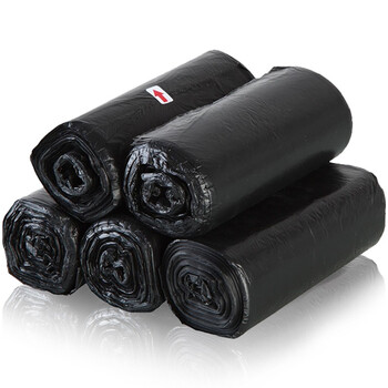 齐心（COMIX）5卷150只加厚中号办公生活垃圾袋45*50cm 垃圾分类 办公用品 工具 黑色L101E