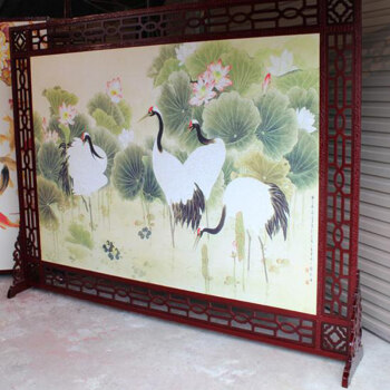 
                                        私人定制 中式镂空雕花屏风 玄关办公室隔断 摄影  木质双面 1-1 180*180cm                