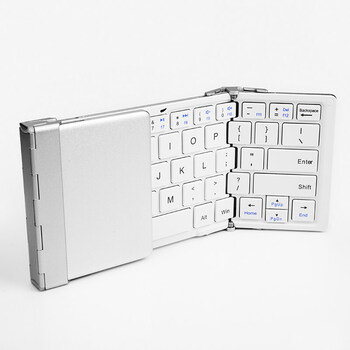 B.O.W航世 HB066 键盘 无线蓝牙键盘 办公键盘 折叠便携 64键 手机平板ipad键盘 超薄巧克力按键 白色