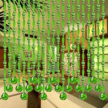 水晶帘屏风门帘隔断帘窗帘成品装饰门帘珠帘水晶珠帘玄关帘定制 绿色