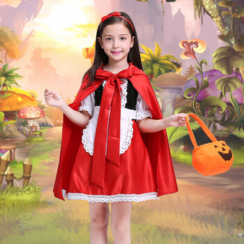 万圣节儿童服装女童小红帽cospaly角色扮演公主裙cos子衣服 小红帽xxl