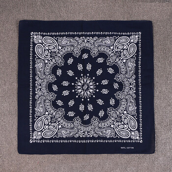 腰果花大方巾嘻哈街舞户外巾遮耳潮男女表演佩戴方巾 宝蓝色