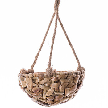 藤编吊篮 花篮 天然植物藤草编织挂花篮 吊花篮 田园风格插花篮 浅色