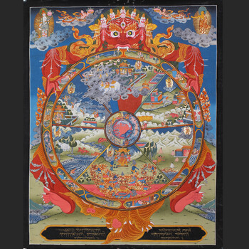 拍卖已结束061600净土结庐 藏传佛教手工唐卡 彩绘九住心图