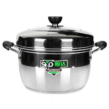 
                                                            顺达（SND） 304不锈钢加厚复底日式蒸锅单层多用汤煮锅明火电磁炉通用 24cm                