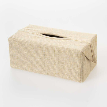 纸巾盒餐巾布艺抽纸盒创意日式田园通用面巾纸卫生纸抽盒 米色