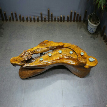 緬甸金絲楠木整體幸福人生茶桌擺件169-57-52cm 142kg