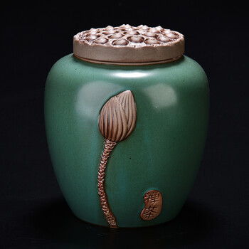 仕林轶语 茶叶罐 紫砂茶叶陶瓷小罐 不走味茶叶包装盒功夫茶具 素陶