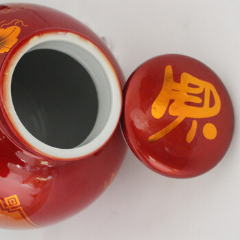 
                                        进文景德镇陶瓷器酒具 酒瓶 酒缸 酒坛 储酒罐带密封盖 居家必备 黑金鱼30斤 不带水龙头                