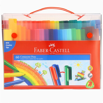 辉柏嘉（Faber-castell）水彩笔60色套装可拼切积木儿童水彩填色涂鸦笔155071水彩笔