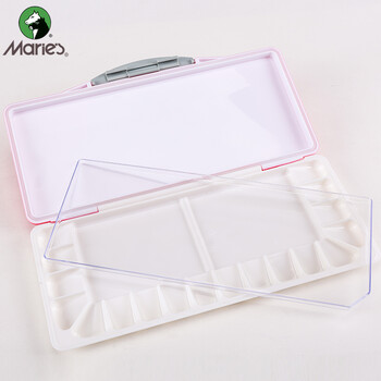 马利(Marie's)保湿型21格调色盒 学生考试专业美术绘画画画调色盘 水粉水彩丙烯油画调色板调色盒 H028 速写 马克笔绘画