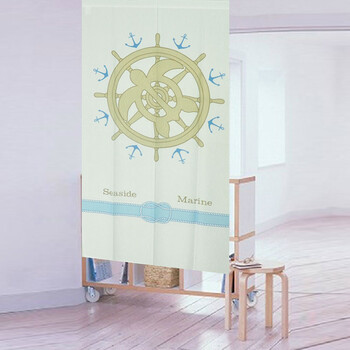 
                                        风雅荷塘 大海航行 85*150CM 经编纱精品印花风水门帘 布艺 隔断 送杆                