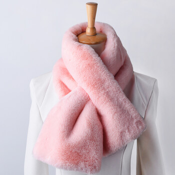 女秋冬柔软珊瑚绒法兰绒甜美围巾保暖韩版时尚围脖 wh628-粉色