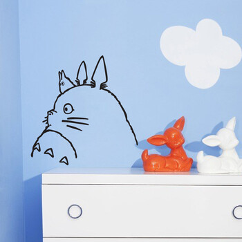 儿童房卧室床头背景墙壁贴纸动漫卡通客厅电视沙发墙贴画钓鱼龙猫 dwm