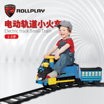 ROLLPLAY托马斯电动小火车儿童玩具轨道车可坐人电动车 蓝色