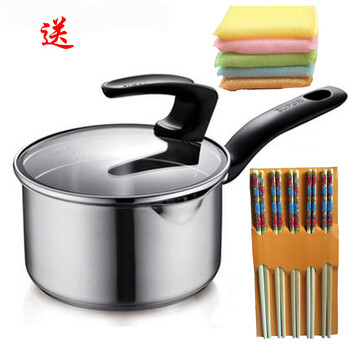 
                                        苏泊尔（SUPOR） ST18J1巧立不锈钢奶锅复底18CM多用锅燃气电磁炉通用锅具                