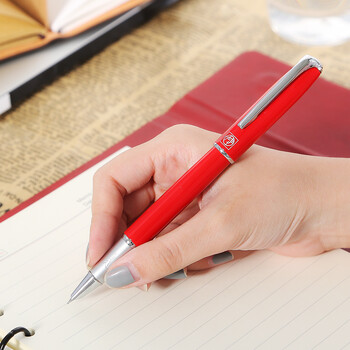 毕加索（pimio）钢笔 签字笔财务特细0.38mm商务办公礼品成人学生练字男女开学礼物马拉加系列916法兰红