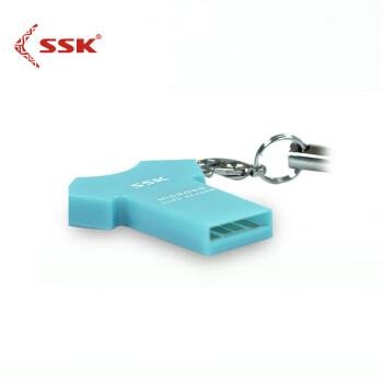 SSK飚王 SCRS052 T恤单口读卡器 TF手机卡读卡器 迷你小巧当挂坠  玫红色
