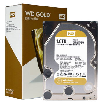 西部数据（WD）1TB 企业级机械硬盘 WD Gold 西数金盘 SATA 7200转128MB CMR垂直 服务器硬盘 3.5英寸WD1005VBYZ
