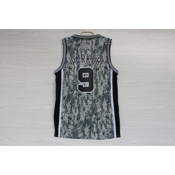 nba球衣 马刺队9号帕克 新面料刺绣篮球球衣 篮球服 迷彩 9# l