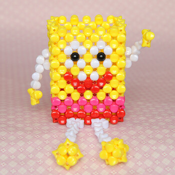 diy串珠笔筒遥控器文具收纳盒卡通装饰品材料小工具儿童节礼物 红色