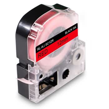 格之格标签机色带标签纸适用锦宫SR3900C 530C 550C爱普生LW300 400等打印机色带红底黑字12mm