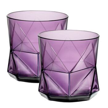 rocco)意大利进口卡斯欧匹创意无铅玻璃水杯紫色330ml*2支装