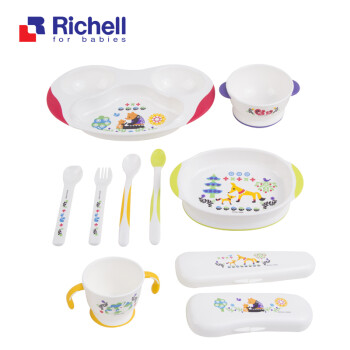 Richell 利其尔 KS-5 MR 婴儿餐具 8件套装