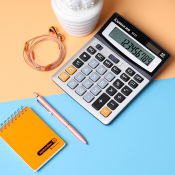 齐心(Comix)12位双电源宽屏办公桌面计算器 财务计算机 办公文具用品 银灰色EC23 齐心(Comix)12位双电源宽屏办公桌面计算器 财务计算机 办公文具用品 银灰色EC23