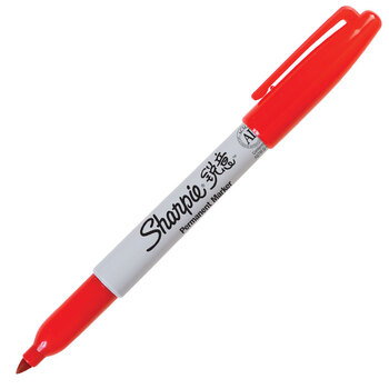 锐意（Sharpie）细头马克笔油性防水防褪色速干耐用记号笔商务办公标记美国原装进口红色单支装美术写生水彩笔美育