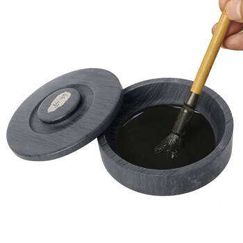 芬尚wf-yt-146 文房四宝之砚台 5寸新元池砚 水波纹眉纹带盖砚台 盛墨久贮不干研墨下墨快 芬尚wf-yt-146 文房四宝之砚台 5寸新元池砚 水波纹眉纹带盖砚台 盛墨久贮不干研墨下墨快