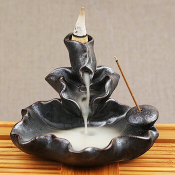 芳夕 烟倒流香炉 锥香沉檀塔香陶瓷香薰焚香炉 香道 高山流水送香 百莲好合 送香10粒